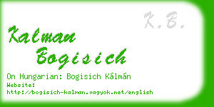 kalman bogisich business card